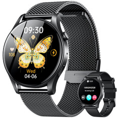 Smartwatch for Men 1.43" Touchscreen Smart Watch Answer/Make Call with  Sleep Monitor 100+ Sports Modes Fitness Tracker for Android iOS(1Pack-Black) product